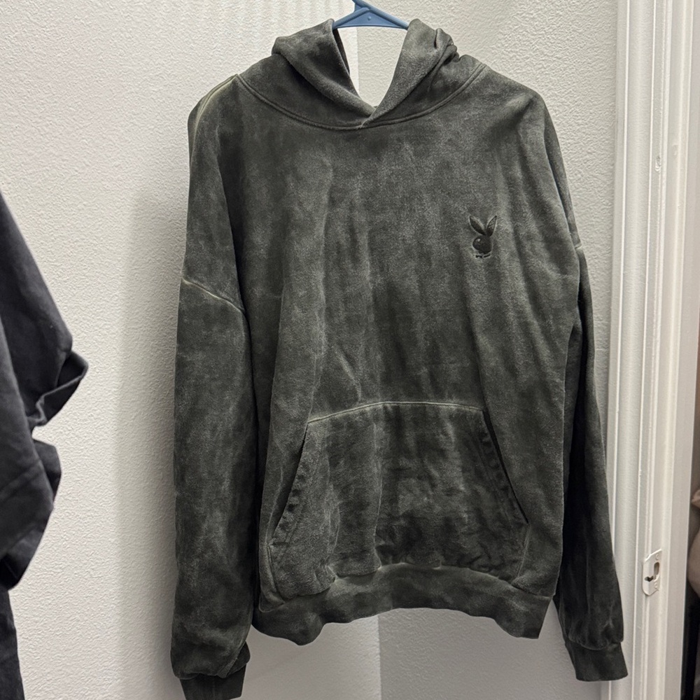 PLAYBOY Men's Dark Green Hoodie